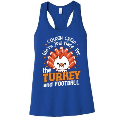 Cousin Crew Cute Turkey Football Feathers Happy Thanksgiving Gift Women's Racerback Tank