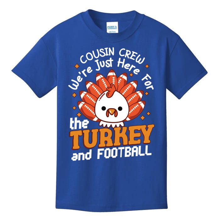 Cousin Crew Cute Turkey Football Feathers Happy Thanksgiving Gift Kids T-Shirt