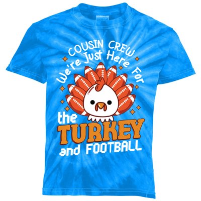 Cousin Crew Cute Turkey Football Feathers Happy Thanksgiving Gift Kids Tie-Dye T-Shirt