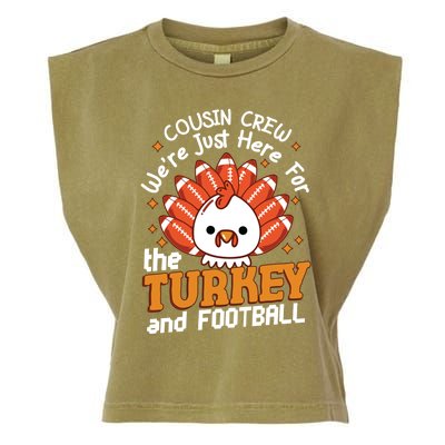 Cousin Crew Cute Turkey Football Feathers Happy Thanksgiving Gift Garment-Dyed Women's Muscle Tee