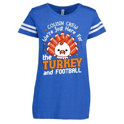 Cousin Crew Cute Turkey Football Feathers Happy Thanksgiving Gift Enza Ladies Jersey Football T-Shirt