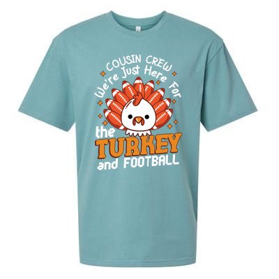 Cousin Crew Cute Turkey Football Feathers Happy Thanksgiving Gift Sueded Cloud Jersey T-Shirt