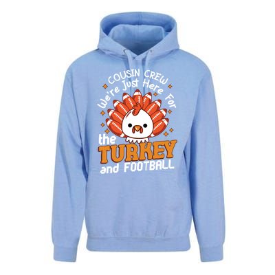 Cousin Crew Cute Turkey Football Feathers Happy Thanksgiving Gift Unisex Surf Hoodie