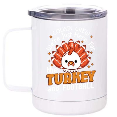 Cousin Crew Cute Turkey Football Feathers Happy Thanksgiving Gift 12 oz Stainless Steel Tumbler Cup