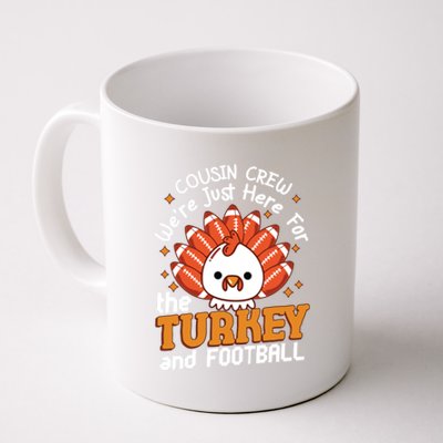 Cousin Crew Cute Turkey Football Feathers Happy Thanksgiving Gift Coffee Mug