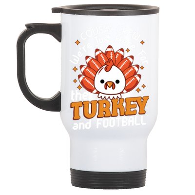 Cousin Crew Cute Turkey Football Feathers Happy Thanksgiving Gift Stainless Steel Travel Mug