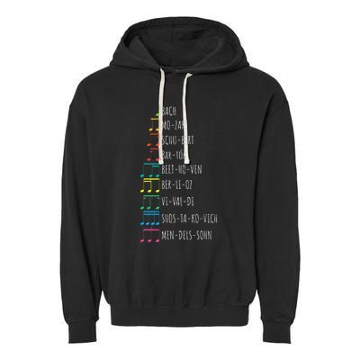 Classic Composers Classical Music Musical Notes Garment-Dyed Fleece Hoodie