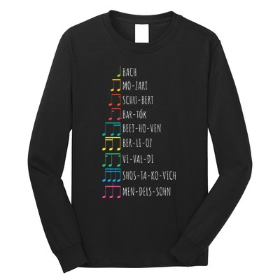 Classic Composers Classical Music Musical Notes Long Sleeve Shirt