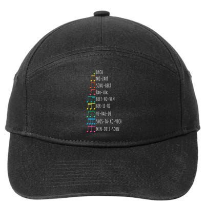Classic Composers Classical Music Musical Notes 7-Panel Snapback Hat