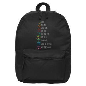 Classic Composers Classical Music Musical Notes 16 in Basic Backpack