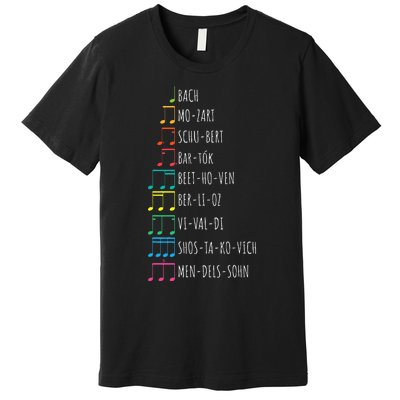 Classic Composers Classical Music Musical Notes Premium T-Shirt