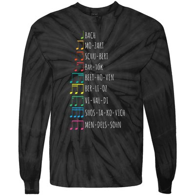 Classic Composers Classical Music Musical Notes Tie-Dye Long Sleeve Shirt