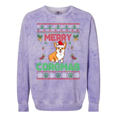 Corgi Christmas Cool Merry Corgmas Xmas Colorblast Crewneck Sweatshirt