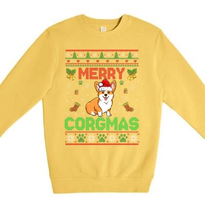 Corgi Christmas Cool Merry Corgmas Xmas Premium Crewneck Sweatshirt