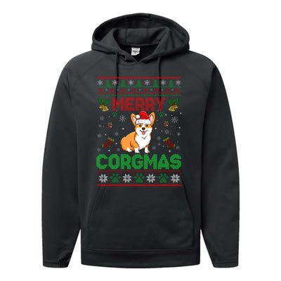 Corgi Christmas Cool Merry Corgmas Xmas Performance Fleece Hoodie