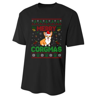 Corgi Christmas Cool Merry Corgmas Xmas Performance Sprint T-Shirt