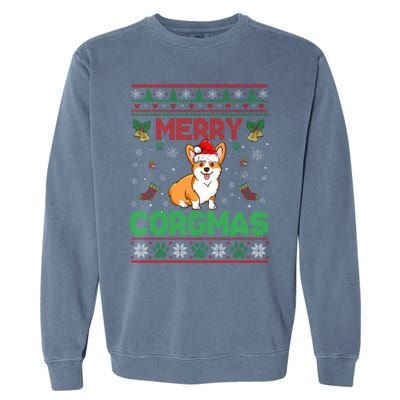 Corgi Christmas Cool Merry Corgmas Xmas Garment-Dyed Sweatshirt