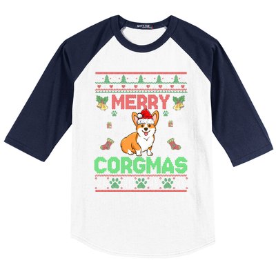 Corgi Christmas Cool Merry Corgmas Xmas Baseball Sleeve Shirt