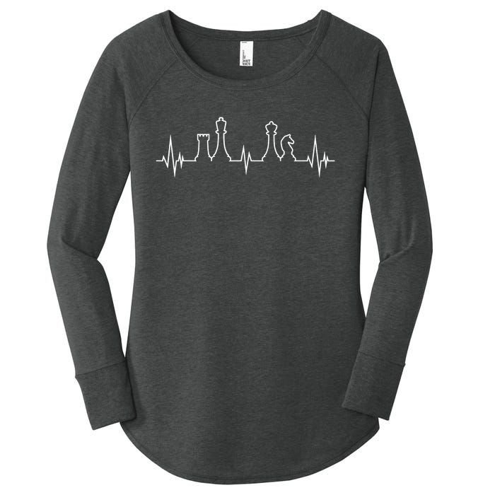 Chess, Chess Club, Chess Heartbeat Women's Perfect Tri Tunic Long Sleeve Shirt