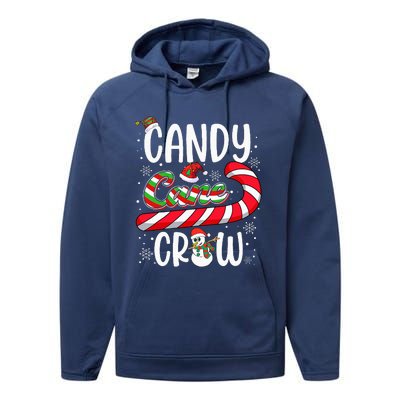 Candy Cane Crew Christmas Xmas Love Candy  Performance Fleece Hoodie