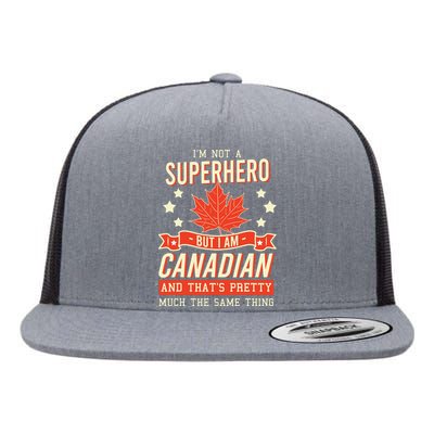 Canadian Canada Citizen Flag Superhero Power Eh Flat Bill Trucker Hat