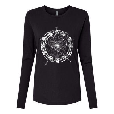 Coltrane Chord Changes Mandala Jazz Musician Womens Cotton Relaxed Long Sleeve T-Shirt