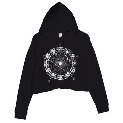 Coltrane Chord Changes Mandala Jazz Musician Crop Fleece Hoodie