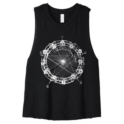 Coltrane Chord Changes Mandala Jazz Musician Women's Racerback Cropped Tank