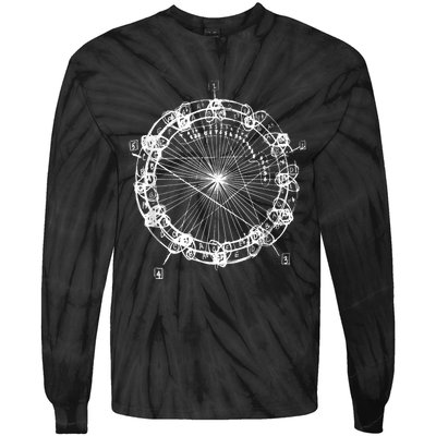 Coltrane Chord Changes Mandala Jazz Musician Tie-Dye Long Sleeve Shirt