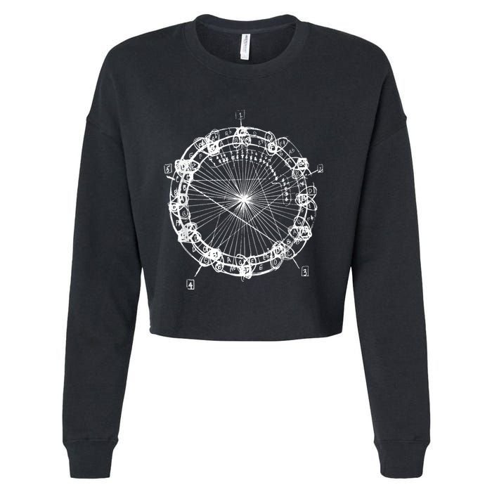 Coltrane Chord Changes Mandala Jazz Musician Cropped Pullover Crew