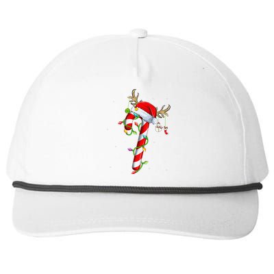 Candy Cane Crew Santa Christmas Lights Xmas Snapback Five-Panel Rope Hat