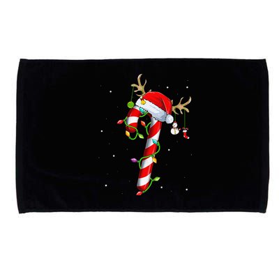 Candy Cane Crew Santa Christmas Lights Xmas Microfiber Hand Towel