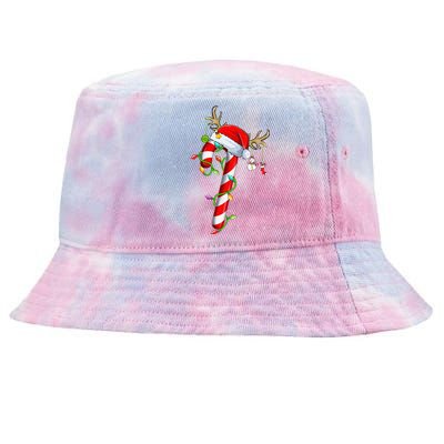 Candy Cane Crew Santa Christmas Lights Xmas Tie-Dyed Bucket Hat