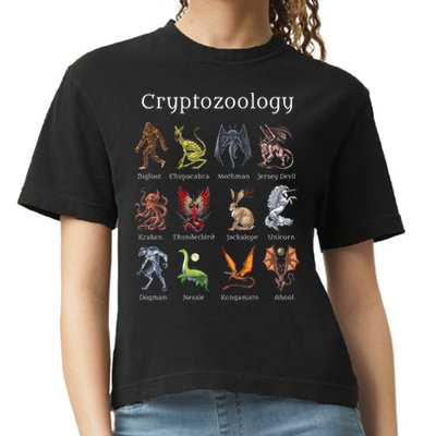 Cryptozoology Cryptid Creatures Fantasy Mythical Monsters Comfort Colors Boxy T-Shirt