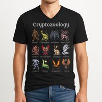 Cryptozoology Cryptid Creatures Fantasy Mythical Monsters V-Neck T-Shirt