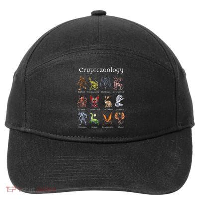 Cryptozoology Cryptid Creatures Fantasy Mythical Monsters 7-Panel Snapback Hat