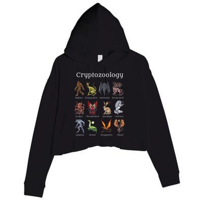 Cryptozoology Cryptid Creatures Fantasy Mythical Monsters Crop Fleece Hoodie