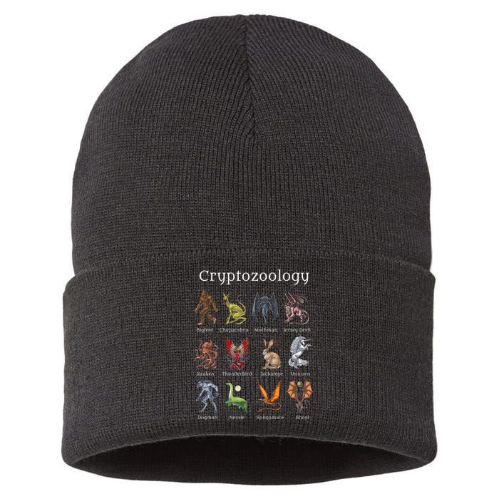 Cryptozoology Cryptid Creatures Fantasy Mythical Monsters Sustainable Knit Beanie