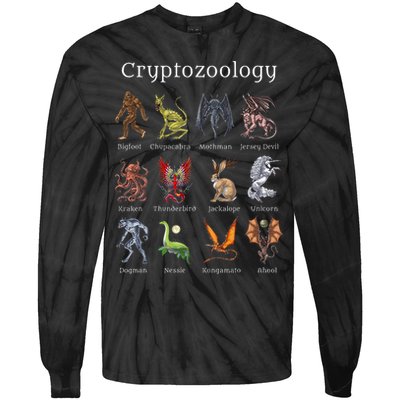 Cryptozoology Cryptid Creatures Fantasy Mythical Monsters Tie-Dye Long Sleeve Shirt