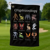 Cryptozoology Cryptid Creatures Fantasy Mythical Monsters Golf Towel