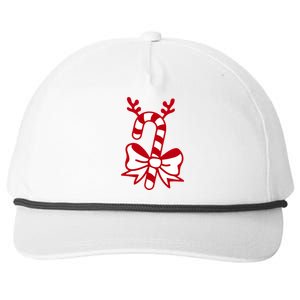 Christmas Candy Cane Santa Xmas Snapback Five-Panel Rope Hat