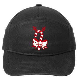 Christmas Candy Cane Santa Xmas 7-Panel Snapback Hat