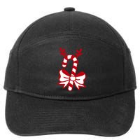 Christmas Candy Cane Santa Xmas 7-Panel Snapback Hat