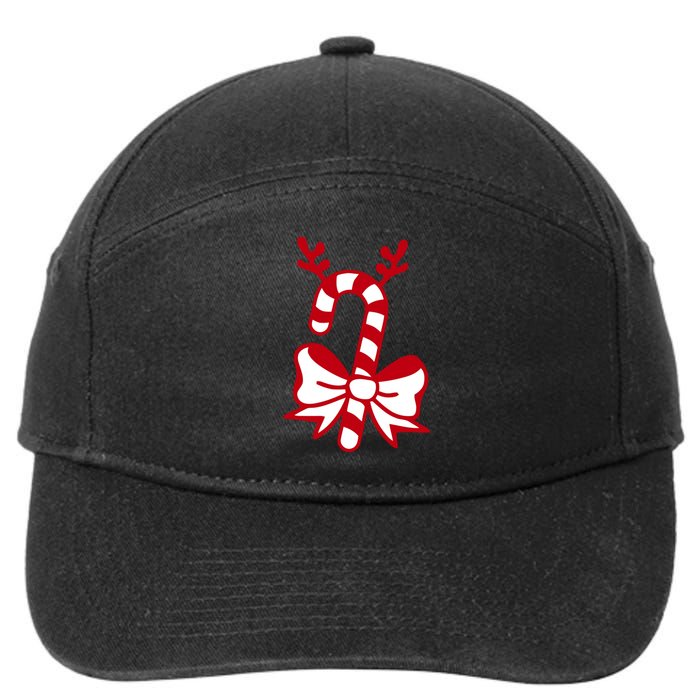 Christmas Candy Cane Santa Xmas 7-Panel Snapback Hat