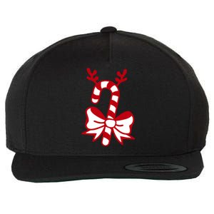 Christmas Candy Cane Santa Xmas Wool Snapback Cap