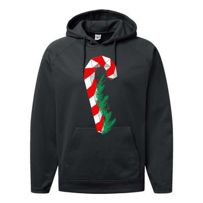 Christmas Candy Cane Santa Xmas Performance Fleece Hoodie