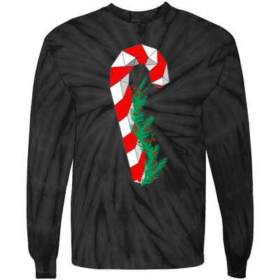 Christmas Candy Cane Santa Xmas Tie-Dye Long Sleeve Shirt