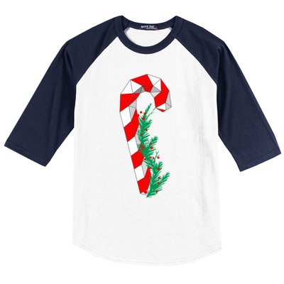 Christmas Candy Cane Santa Xmas Baseball Sleeve Shirt