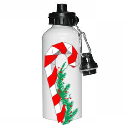 Christmas Candy Cane Santa Xmas Aluminum Water Bottle 