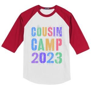 Crazy Cousin Camp Grandma Grandpa Sleepaway Summer Camping Cool Gift Kids Colorblock Raglan Jersey